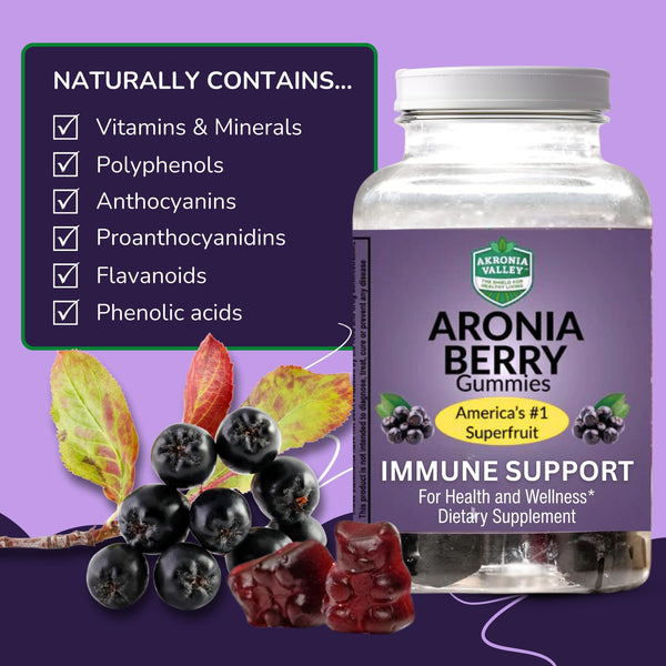 Akronia Valley Aronia Berry Gummies | Immune Support, for Health and Wellness, Delicious Aronia Flavor