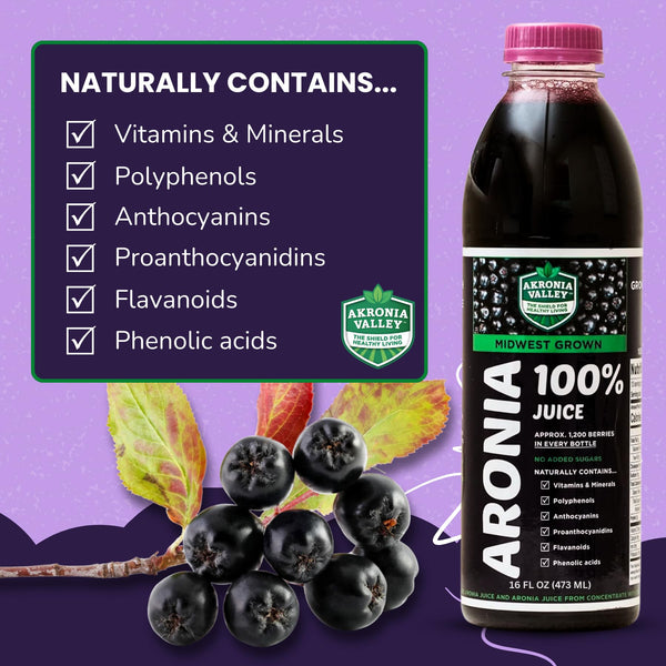 Akronia Valley 100% Aronia Berry Juice | Gluten Free Superfood Juice Drink